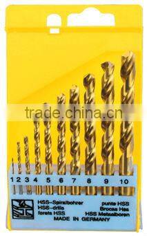DIN 338 standard HSS twist drill set, union twist drill