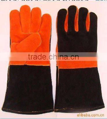 Durable cow split leather safety glove