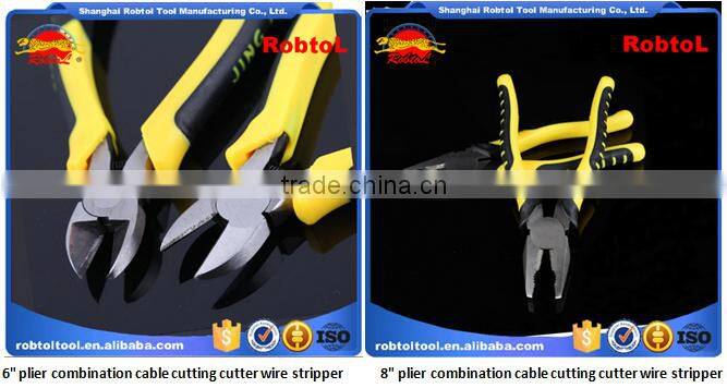 8" germany type combination plier long nose needle industrial linemen high leverage wire cable cutting
