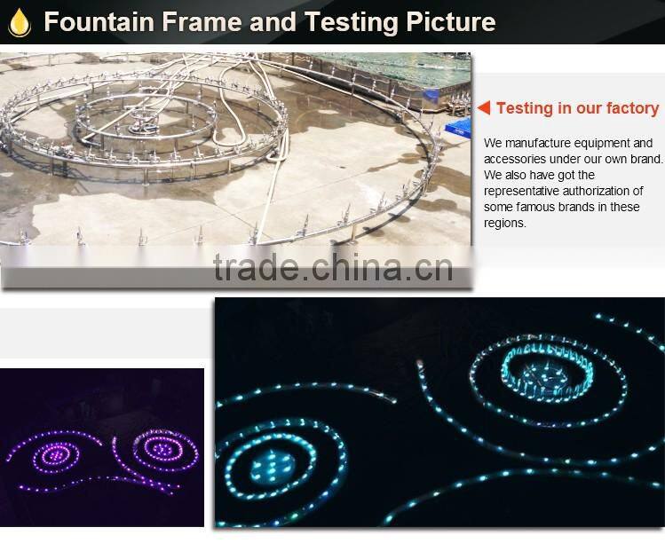 Stainless steel musical fountains with skip mode,gradual up/down or change by music