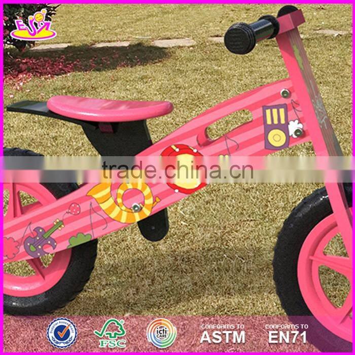 2017 Best design original work pink balance wooden kids bikes for sale W16C179