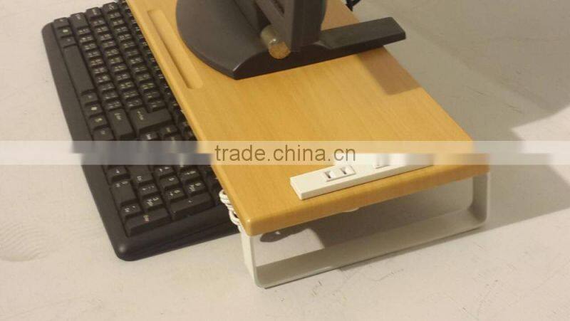 Simple design metal legs for wooden dock holder TV monitor riser stand