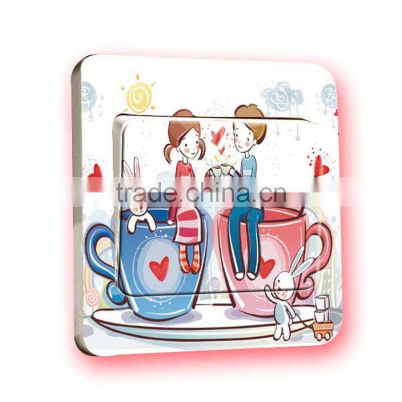 Fashion decorative wall sticker , waterproof bedroom switch stick
