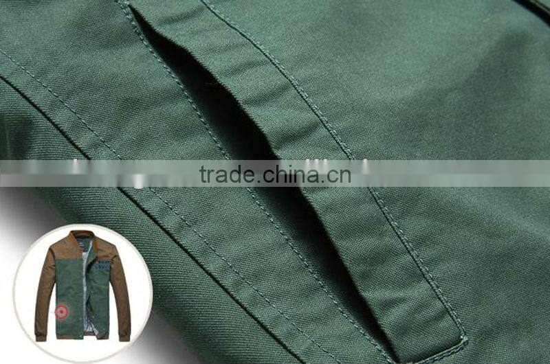 25%Nylon 75% polyster men leather jacket