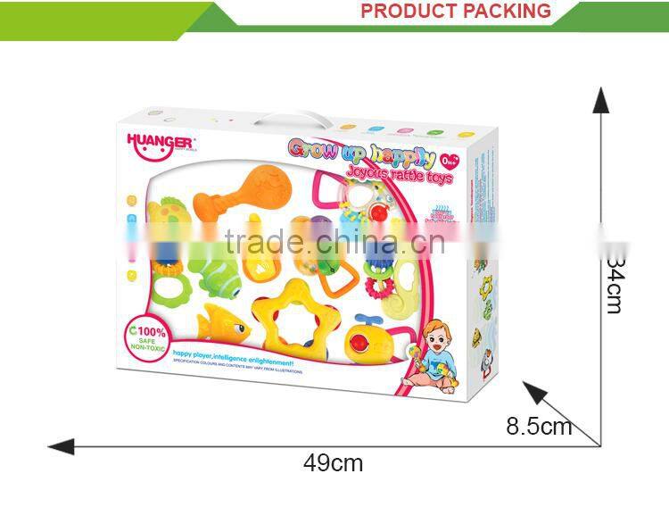 Hot selling cartoon animal toys plastic wholesale baby rattles