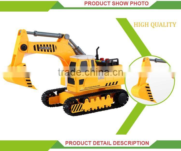 Top sale plastic friction inertial set mini electric toy excavator rc truck 1:14