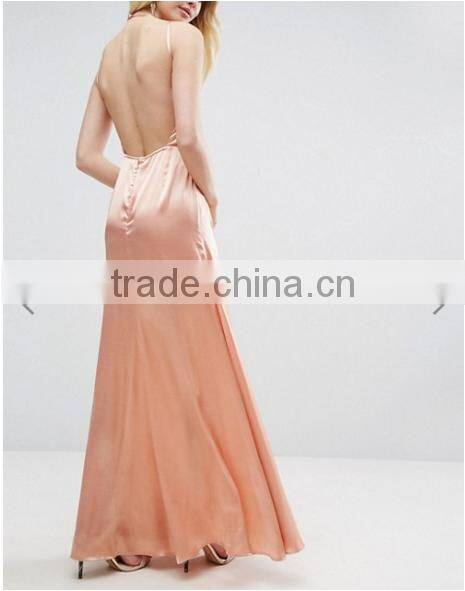 guangzhou clothing oem summer thigh split party satin maxi dress