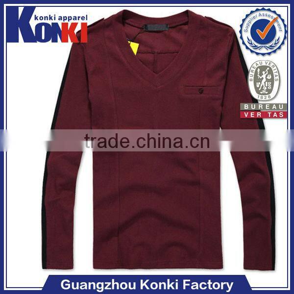 fancy tight v neck women shirt with long sleeve