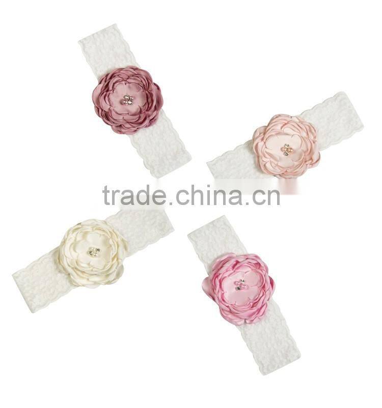 Cheap custom design Good quality wholesale boutoque fancy flower elastic baby hair headband for women