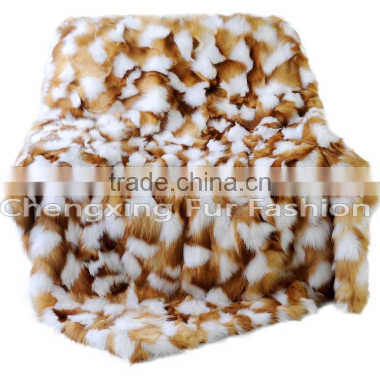 CX-D-56 2016 New Luxury Cheap Wholesale Real Fox Fur Throw Blanket