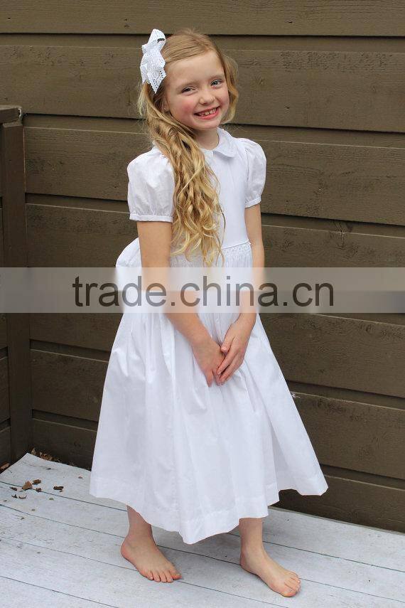 Hot selling White 1-6 Years Old Baby girls Summer Long Dress