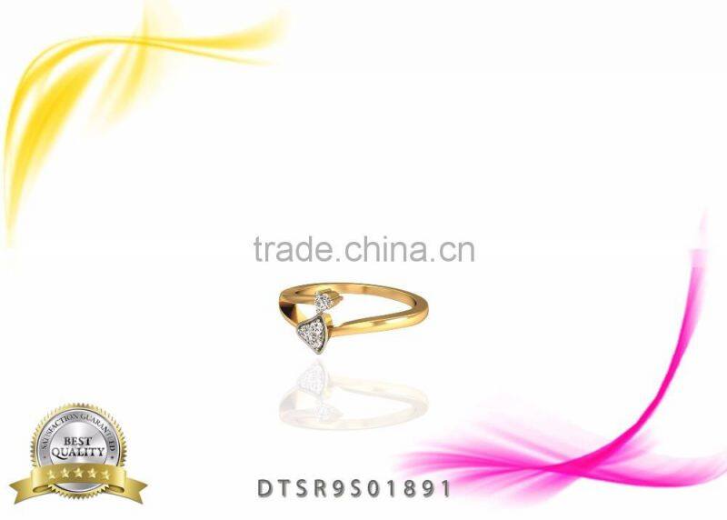 14kt Gold Plated CZ Studded Ring