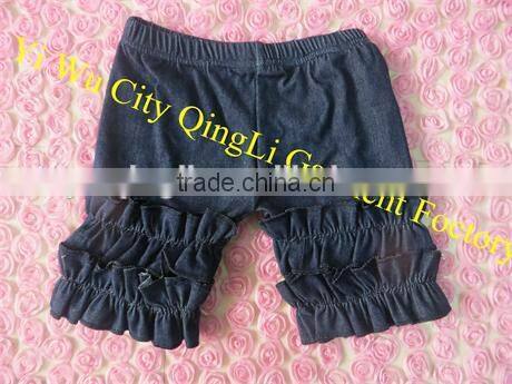 Newest Baby Double Ruffle Short Design Super Soft Cotton Kids Orange and Black Trouse Toddler Girls Halloween Outfit