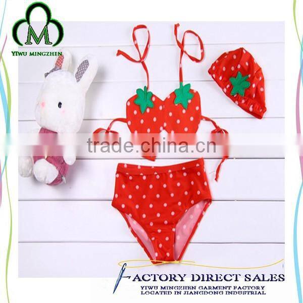 Stylish strawberry design popular during summer swinsuit for baby girl