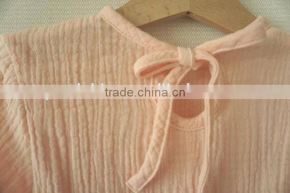 Wholesale Double Layer Muslin Dress Baby Frock Design Pictures Ruffle Sleeve Girl Dresses