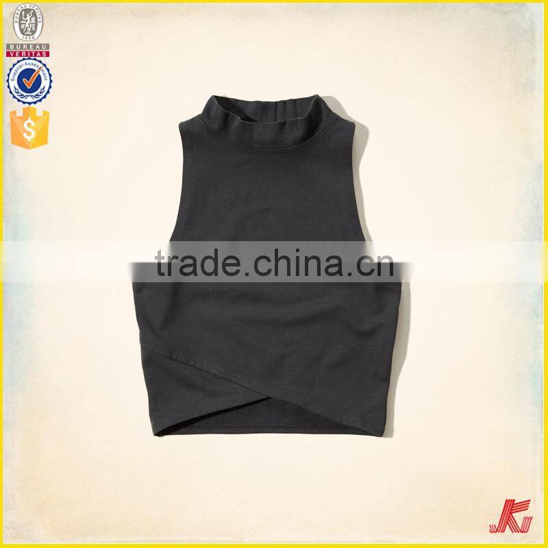 Sexy Slim Fit Ladies Tank Tops High Neck Off Shoulder