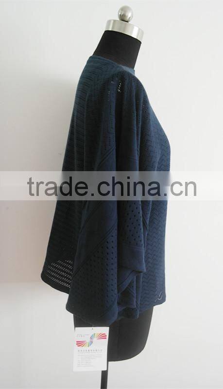 Fashion Ladies fancy knitted poncho pullover