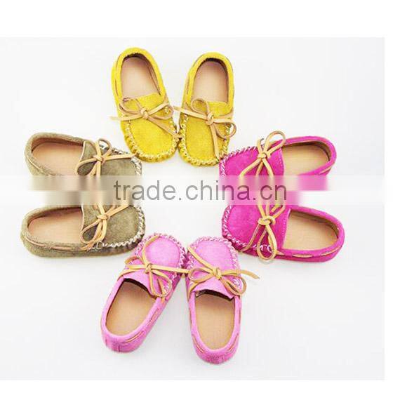 Pure suede leather baby shoes soft sole