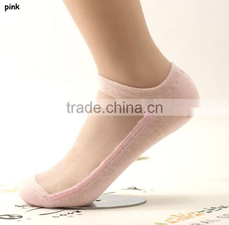 Women Lace Ankle Sock Soft Comfy Sheer Silk Cotton Elastic Mesh Knit Trim Transparent Ankle Socks