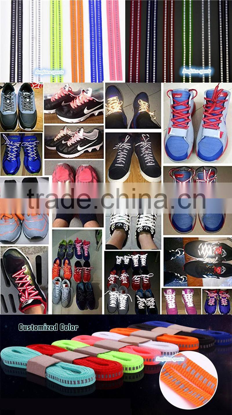 2016 Athletic & Fashion 3M Reflective Flat Visible Safety Shoelaces - Multicolor Bright 3M Reflective Flat Laces For Customized