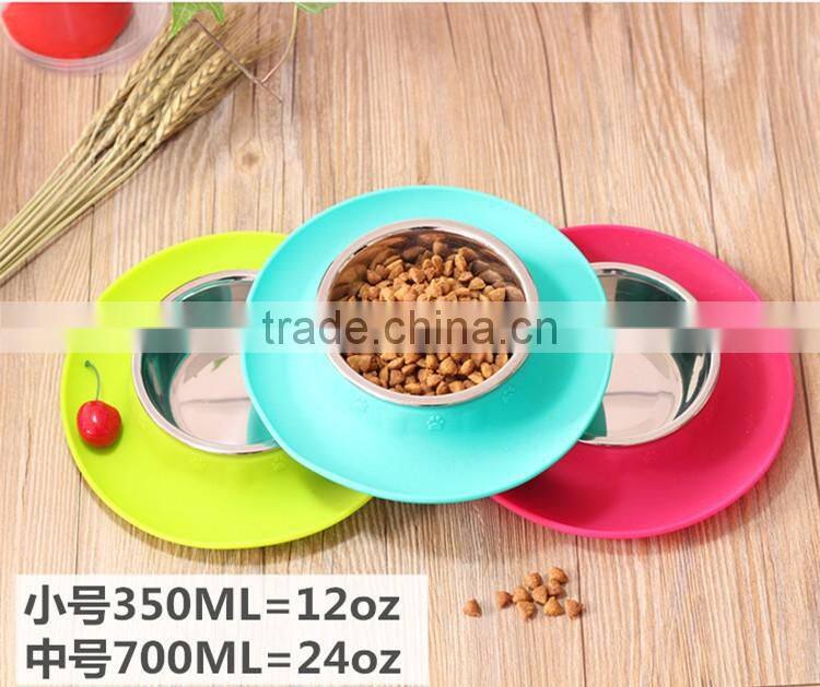 R1897H 2017 new stainless steel pet feeder dog silicone pet bowl
