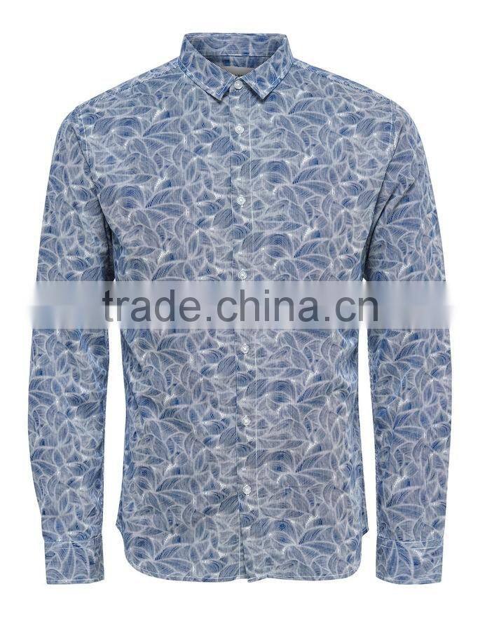 Men's casual autumn wear long sleeve thick shirt