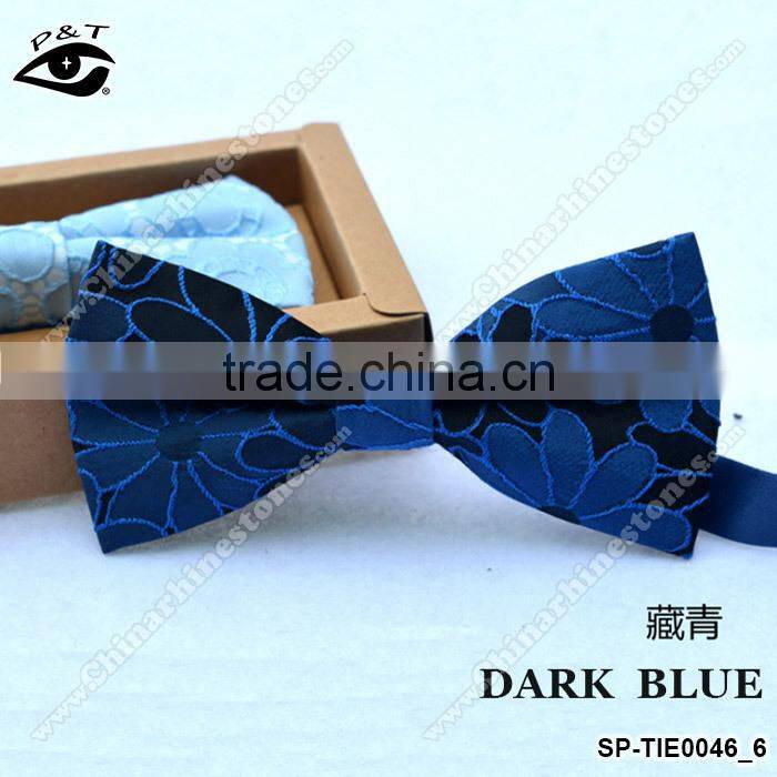 9 Colors 12x6 CM Flower Embroideried Jacquard Party Bow Tie Silk Bowtie for Men