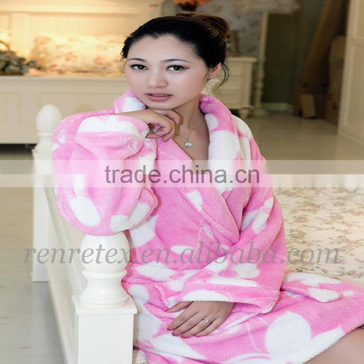 floral flannel fleece robe