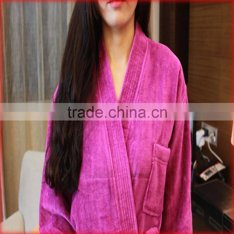 Trendy Design High Quality 100% Cotton velour bathrobe