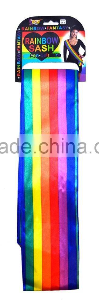 Satin LGBT Rainbow Sash - Gay Pride Parade Lesbian Pride Party Supplies
