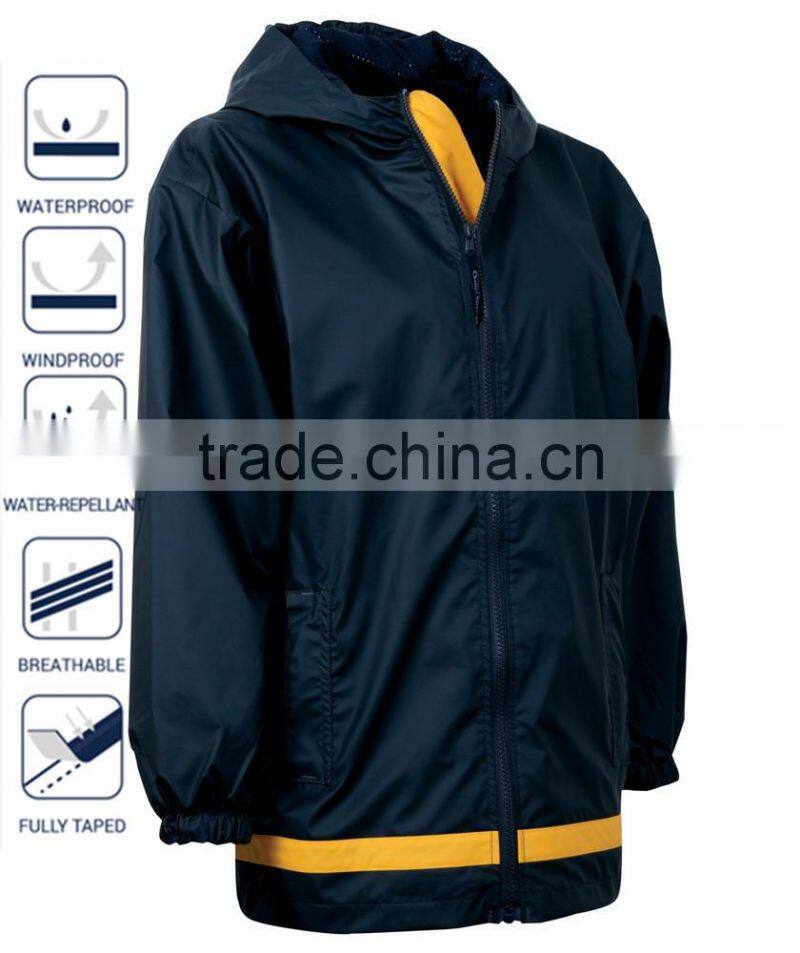 2016 Plain Polyester Rain Jacket with bag