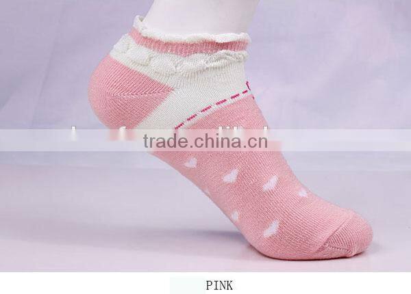 100%cotton pretty lace love heart pattern women socks