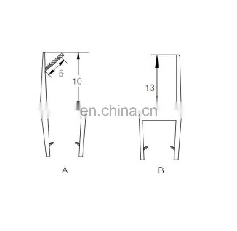 180 degree PVC shower door seals for 8mm and 10mm glass door