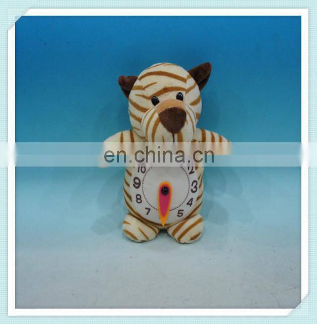 Children Clock Lion Plush Animal toys