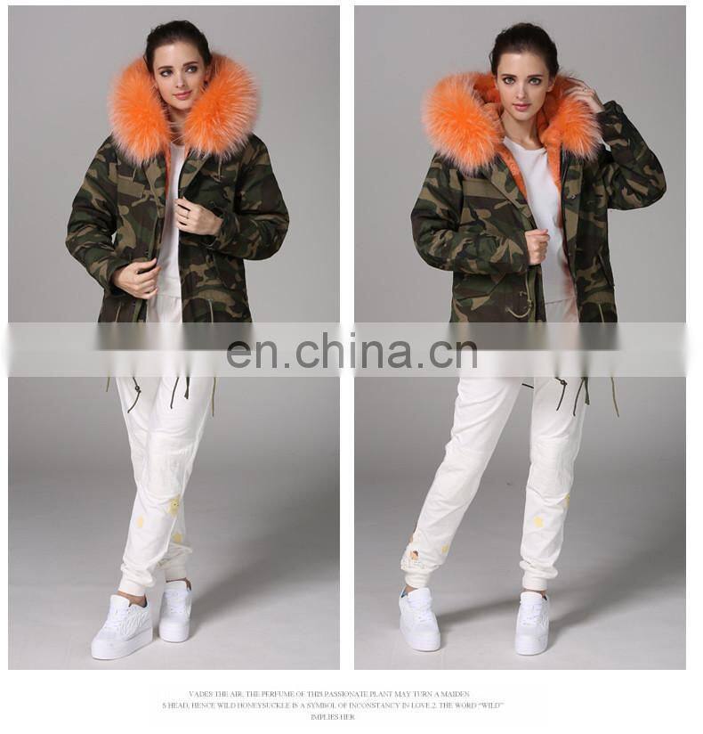 top grade latest fashion faux fur women jackets with raccon fur collar