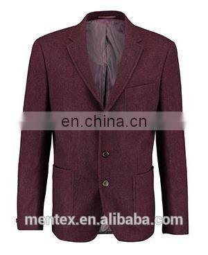 Men's Burgundy Slim Fit Casual Blazer Woolen