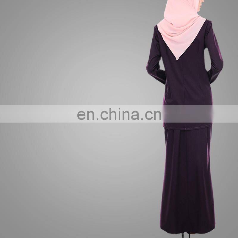 2017 Dubai Abaya New Design Malaysia Fashion Baju Kurung New Style Printing Baju Kurung Pelum