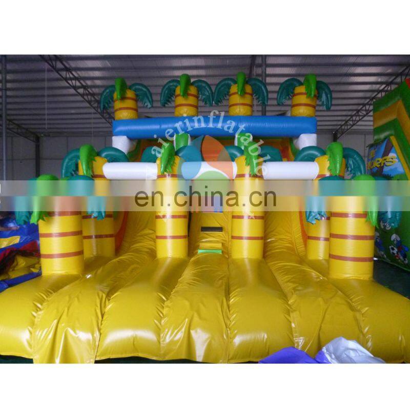 2017 crazy and popular custom giant inflatable jungle slide inflatable dry slide for adult and kids