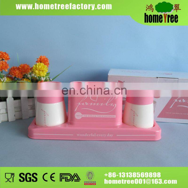 5 Person Family Plastic Oblong Toothbrush Holder With Suction Cup/Toothpaste Holder