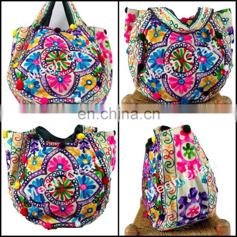 Hand Embroidred HandBags- Banjara Mirror Work Tote Bags- Bohemian Banjara HandBags- Vintage Tribal Tote Bags- Embroidered bag