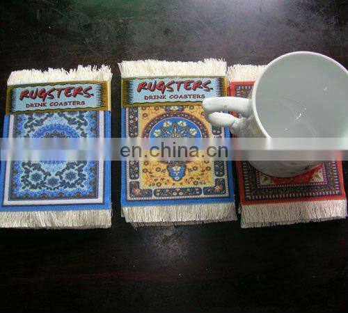 woven rug coaster material with rubber