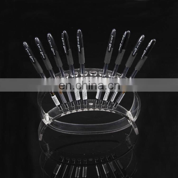 Custom acrylic brush holder,pocket pen holder pencil display stand for office supply,acrylic pen holder