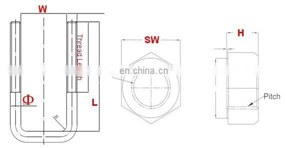 High quality bake paint u bolt for leaf spring