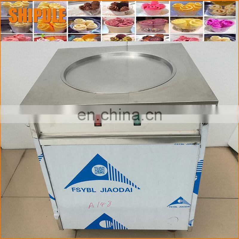 Single Pan Rolled Fried Ice Cream Machine Price / Single Round Pan Ice Frying Machine