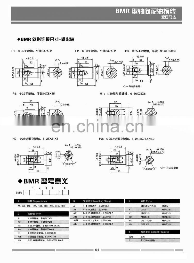 Manufacturers supply BM3-250 high torque obrit hydraulic motor for small crane