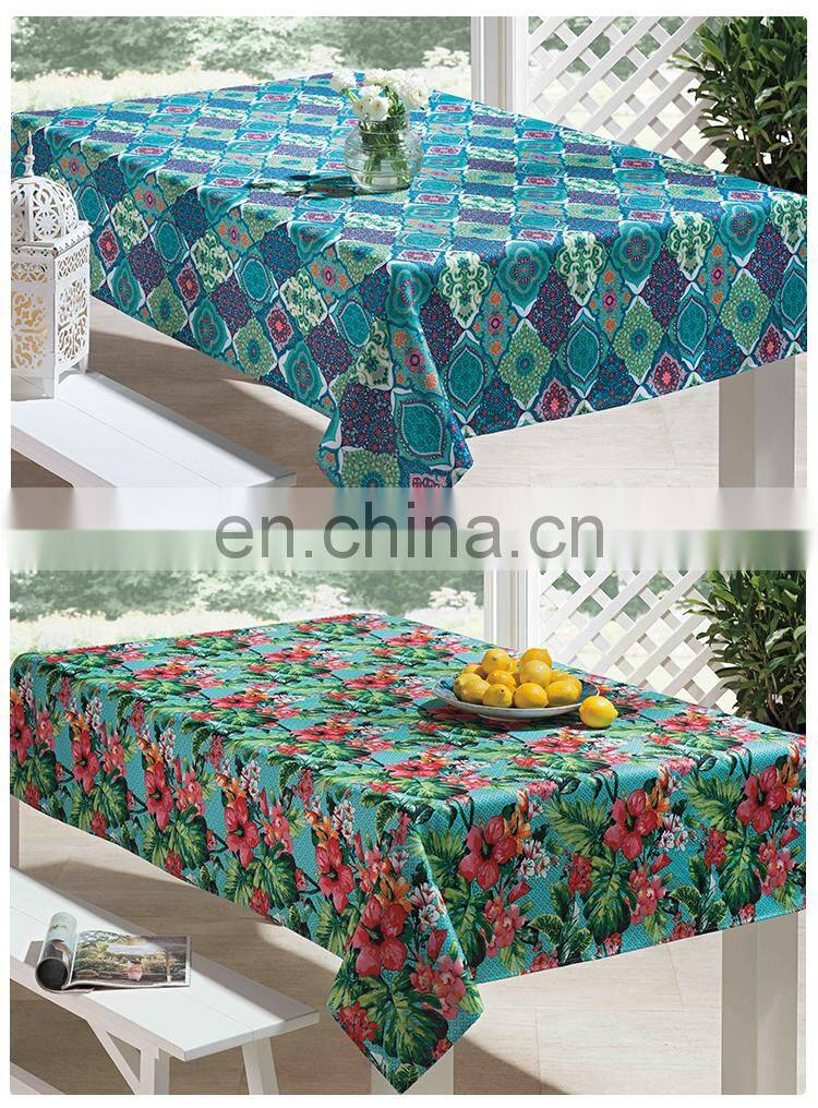 Flowers Fruits Series Printed Spun Polyester LinenTablecloth Rectangle Wholesale Table Linen