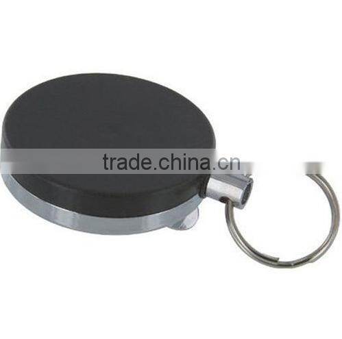 Gift Idea 2" Pull Reel Key Chain Keychain w 38" Retractable Cable Cord US SELLER