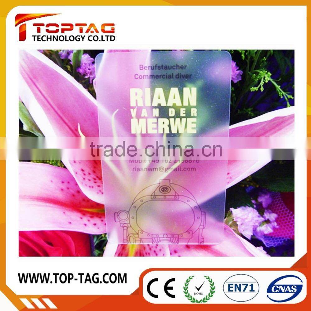 Full color inkjet plastic transparent pvc business card / pvc card printing