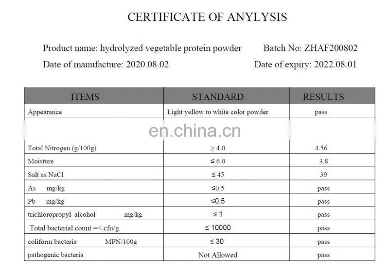 Hydrolyzed vegetable protein HVP food grade