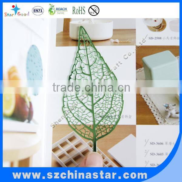 Assorted color shaped leaf bookmark from ShenZhen factory